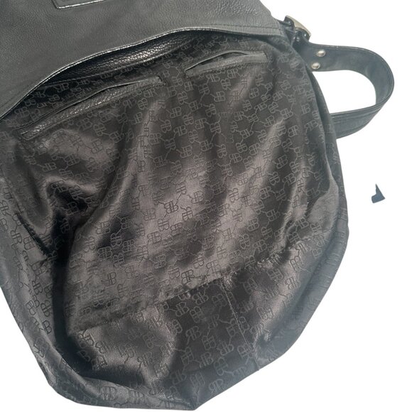 BANANA REPUBLIC Black Soft Pebbled Leather Hobo Shoulder Strap Handbag - Picture 6 of 16